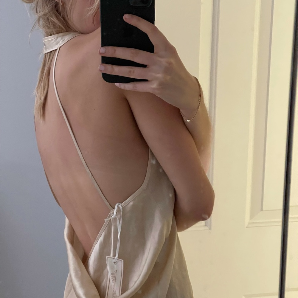 JOAH BROWN Easy On the Eyes Silk Champagne Top